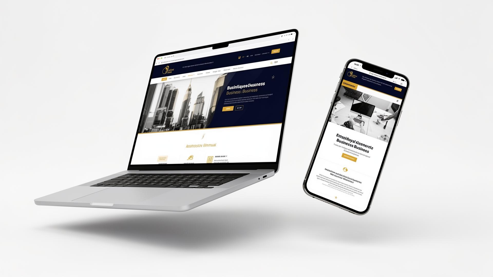 Laptop and mobile mockups showing modern business websites built by MHS Media House